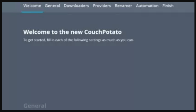 Couchpotato Welcome Page