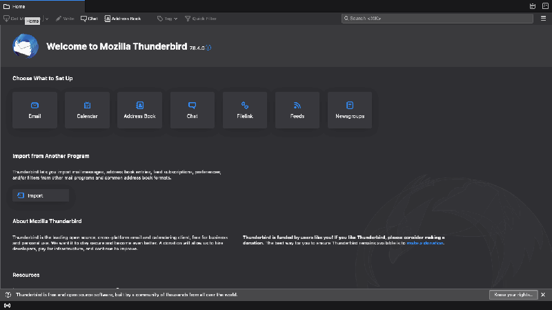 Thunderbird Interface